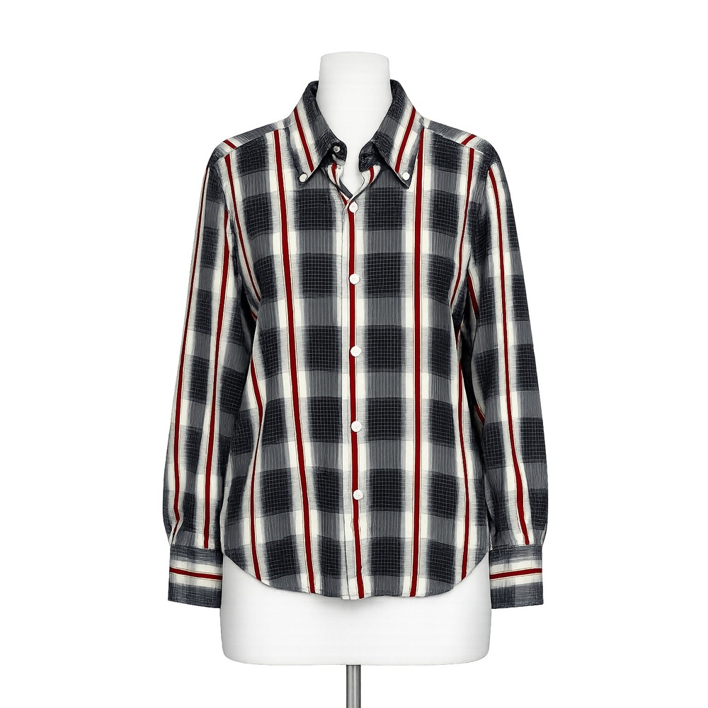 VTG Givenchy Chesa Shirt 6 Plaid Striped Button Down 80s Designer Hong Kong